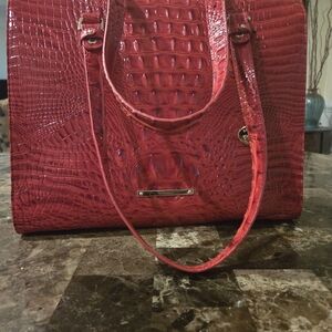 Red Crocodile Embossed Women's Bag